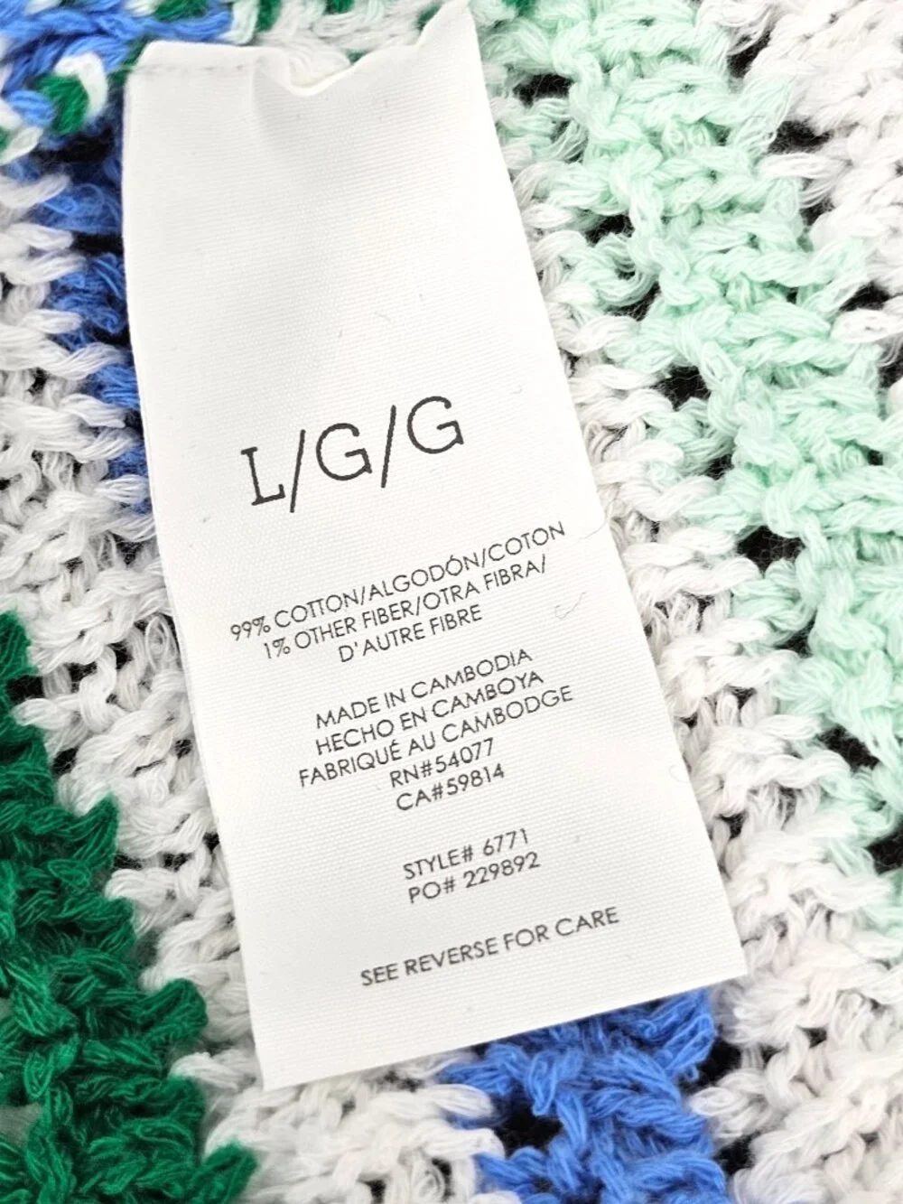 CAbi 6771 Serena Cotton Knit V-Neck Long Sleeve Pullover Sweater L Striped - Picture 7 of 8